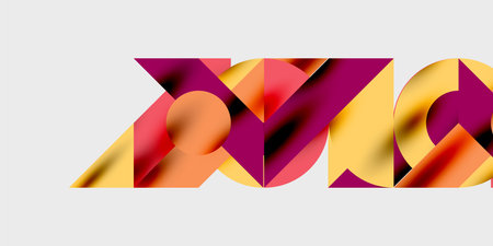 Modern abstract background featuring circles, lines, and triangles in a dynamic geometric...