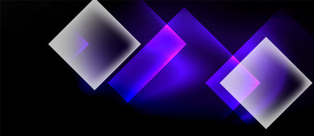 Dark neon colors with glass square shapesのイラスト素材