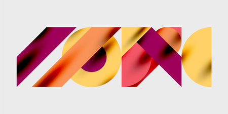 Modern abstract background featuring circles, lines, and triangles in a dynamic geometric composition. Perfect for stylish, tech, or creative-themed designsのイラスト素材