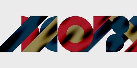 Modern abstract background featuring circles, lines, and triangles in a dynamic geometric...