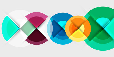 Circle and semi circle geometric background. Vector Illustration For Wallpaper, Banner, Background, Card, Book Illustration, landing pageのイラスト素材