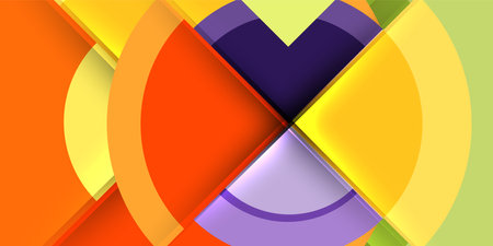 Circle and semi circle geometric background. Vector Illustration For Wallpaper, Banner, Background, Card, Book Illustration, landing pageのイラスト素材