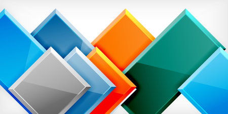 Glass toy style square shapes abstract design. Vector Illustration For Wallpaper, Banner, Background, Card, Book Illustration, landing pageのイラスト素材