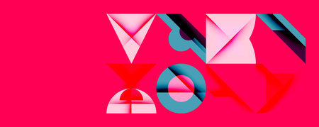 Minimal geometric abstract background. Circle square and triangle design