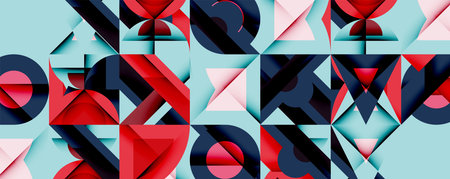 Circles squares lines abstract background