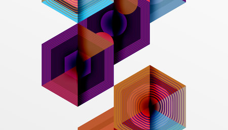 Creative hexagons geometric shapes design