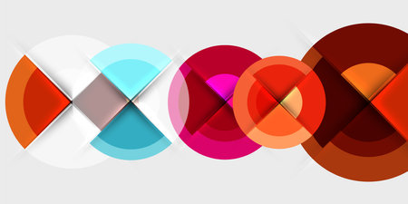 Target circle geometric abstract shapes. Vector Illustration For Wallpaper, Banner, Background, Card, Book Illustration, landing pageのイラスト素材