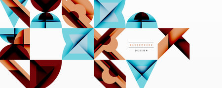 Minimal geometric abstract background. Circle square and triangle design