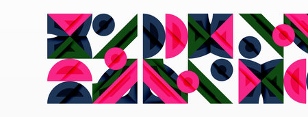 Abstract geometric background shapes forming a modern, symmetrical pattern. Bold contrast, smooth...