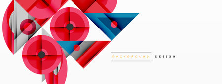 Dynamic geometric composition with sharp angles, circular forms, and gradient colors