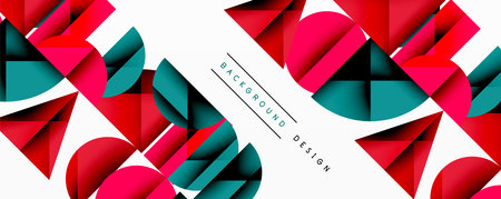 Minimal geometric abstract background. Circle square and triangle designのイラスト素材