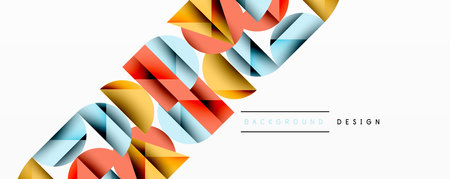 Abstract geometric pattern with intersecting circles and triangles in gradients. The high-contrast composition creates depth and a dynamic, modern aestheticのイラスト素材