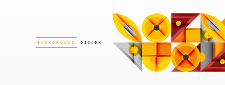 Dynamic geometric composition with sharp angles, circular forms, and gradient colorsのイラスト素材