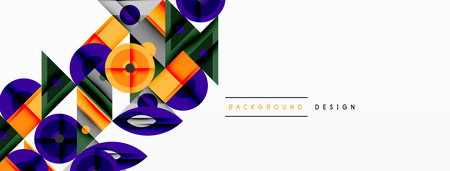 Dynamic geometric composition with sharp angles, circular forms, and gradient colorsのイラスト素材