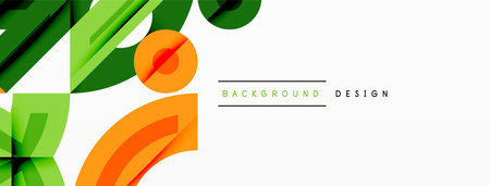 Abstract geometric background with shapes, featuring circular and rounded elements. Bold contrast, smooth gradients, dynamic composition, futuristic styleのイラスト素材