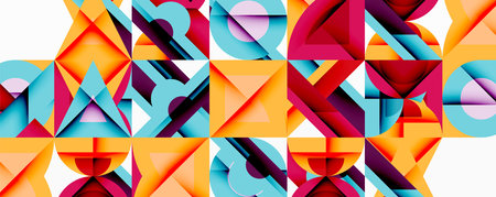 Circles squares lines abstract background