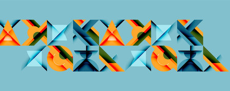 Circles squares lines abstract backgroundのイラスト素材