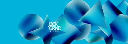 Neon color geometric shapes square triangle circle abstract background. Vector Illustration For Wallpaper, Banner, Background, Card, Book Illustration, landing pageのイラスト素材