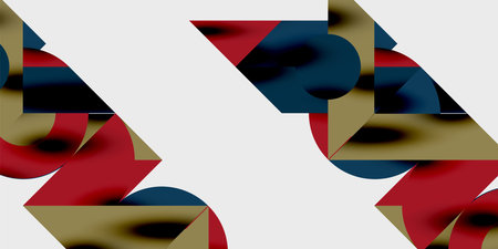 Modern abstract background featuring circles, lines, and triangles in a dynamic geometric...