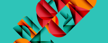 Minimal geometric abstract background. Circle square and triangle design