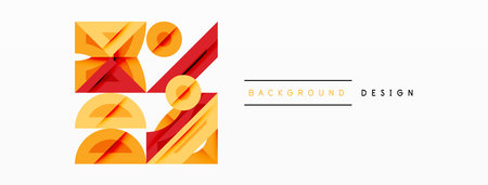 Abstract geometric background with shapes, featuring circular and rounded elements. Bold contrast, smooth gradients, dynamic composition, futuristic styleのイラスト素材