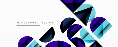 Minimal geometric abstract background. Circle square and triangle designのイラスト素材