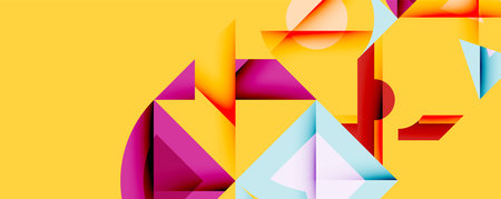Minimal geometric abstract background. Circle square and triangle design