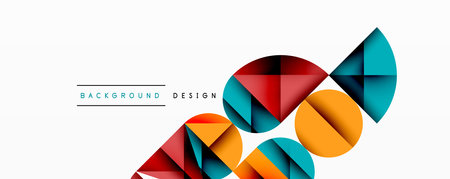 Minimal geometric abstract background. Circle square and triangle designのイラスト素材