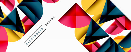 Minimal geometric abstract background. Circle square and triangle designのイラスト素材