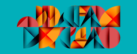 Minimal geometric abstract background. Circle square and triangle designのイラスト素材