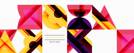 Circles squares lines abstract backgroundのイラスト素材