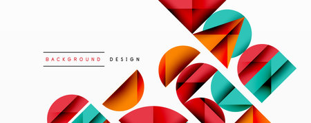 Minimal geometric abstract background. Circle square and triangle designのイラスト素材