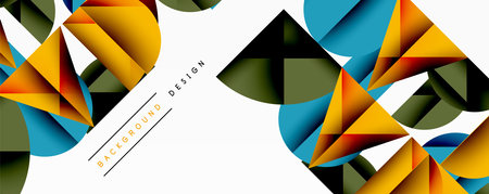 Minimal geometric abstract background. Circle square and triangle designのイラスト素材