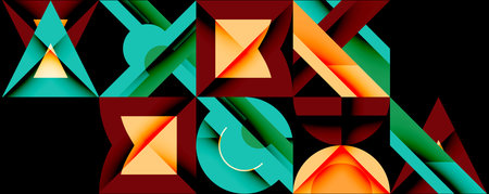 Circles squares lines abstract background