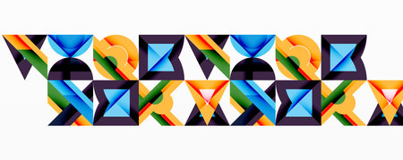 Minimal geometric abstract background. Circle square and triangle designのイラスト素材