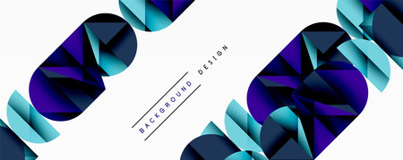 Minimal geometric abstract background. Circle square and triangle designのイラスト素材