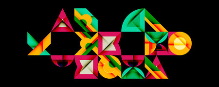 Minimal geometric abstract background. Circle square and triangle design