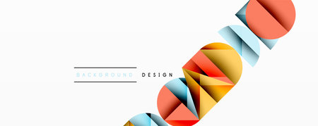 Abstract geometric pattern with intersecting circles and triangles in gradients. The high-contrast composition creates depth and a dynamic, modern aestheticのイラスト素材