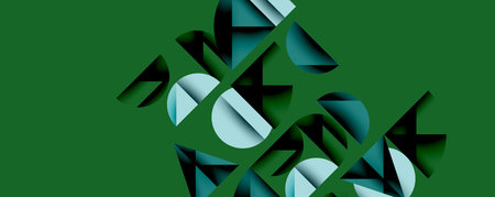 Minimal geometric abstract background. Circle square and triangle design
