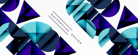 Minimal geometric abstract background. Circle square and triangle design