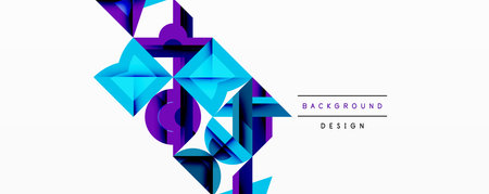 Minimal geometric abstract background. Circle square and triangle design