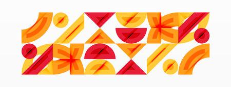 Abstract geometric background shapes forming a modern, symmetrical pattern. Bold contrast, smooth...