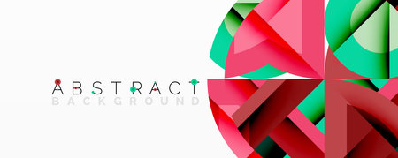Circles, semi circles, squares and round triangles. Geometric mosaic style pattern abstract...