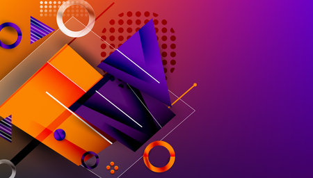 Abstract background geometric design with colorful gradientsのイラスト素材
