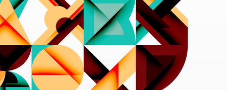 Circles squares lines abstract background