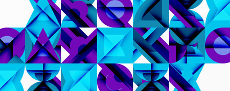 Minimal geometric abstract background. Circle square and triangle design