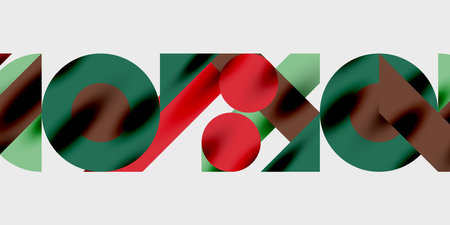 Detailed composition of circles, semicircles, and triangles with glossy effects and smooth...