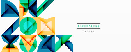 Circles squares lines abstract backgroundのイラスト素材