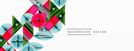 Dynamic geometric composition with sharp angles, circular forms, and gradient colorsのイラスト素材