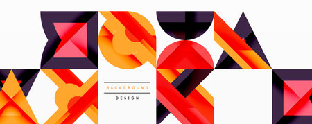 Circles squares lines abstract backgroundのイラスト素材